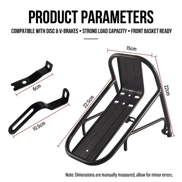 Porte-bagages avant en alliage d'aluminium pour VTT et vélo de route