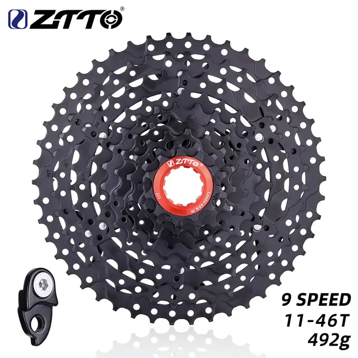 ZTTO-Cassette VTT 9 vitesses 11-46T avec rallonge de suspension, pignon 9 s 9 vitesses 9v k7, rappor
