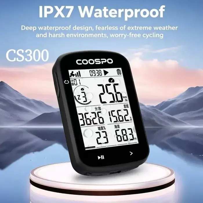 Ordinateur de vélo sans fil GPS MT5 COOSPO CS300, compteur de vitesse et odomètre 2,6 pouces, synchronisation de la pente, ANT+, IPX7, compteur de vitesse et odomètre pour le cyclisme