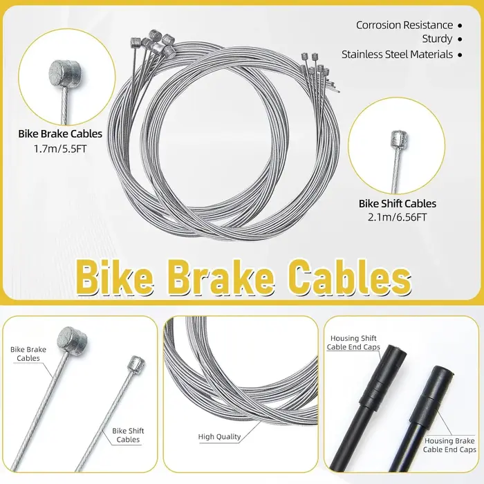 Kit de réparation de câbles de frein et de dérailleur pour vélo de montagne et de route