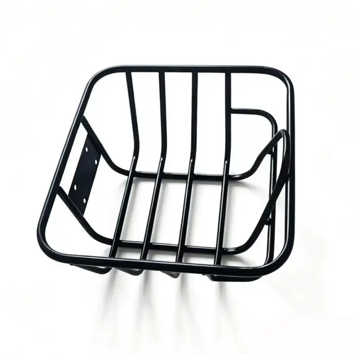 Panier arrière de vélo en métal noir et blanc robuste pour VTT et vélo électrique avec grande capacité de stockage et installation facile