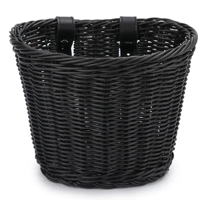 1/4 pièces Pe rotin osier vélo panier avant + cloche + gland + autocollant vélo avant panier tissé à