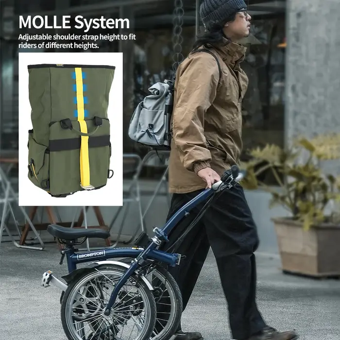Sac de guidon de vélo Rhinowalk à dégagement rapide avec cadre de support