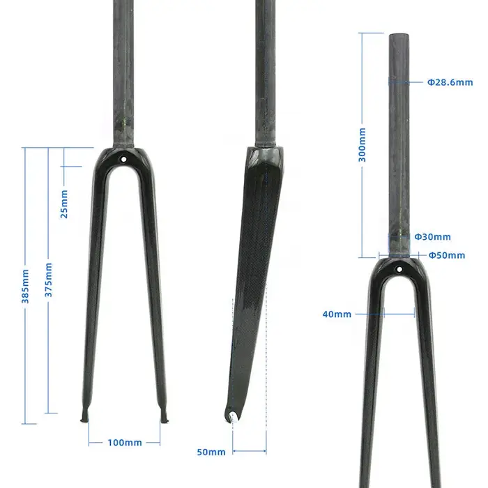 Nouvelle fourche de vélo de route en fibre de carbone