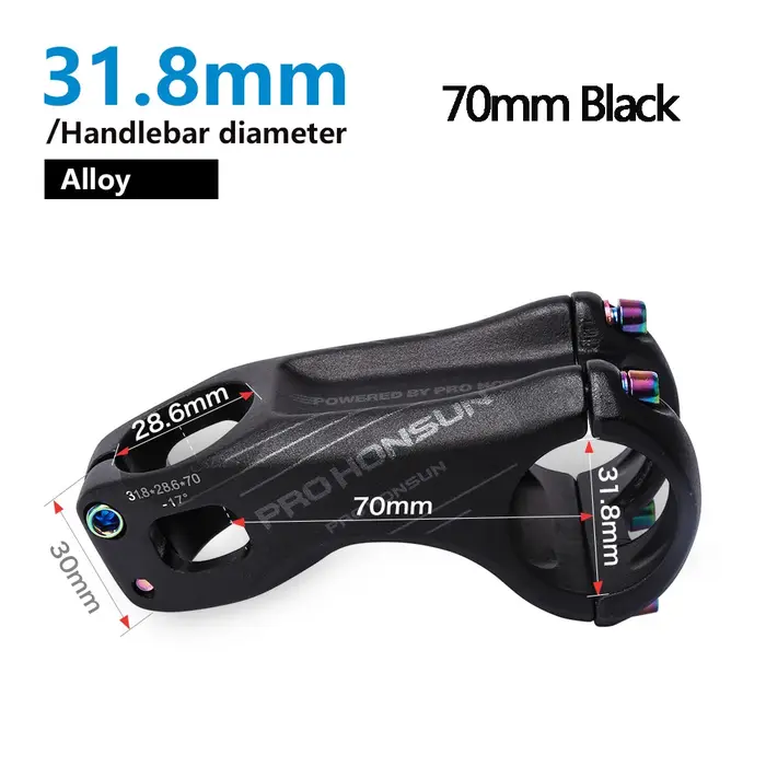 Honsun vtt tige de vélo de route-17 degrés tige de guidon en alliage d'aluminium ultralégère 28.6*31