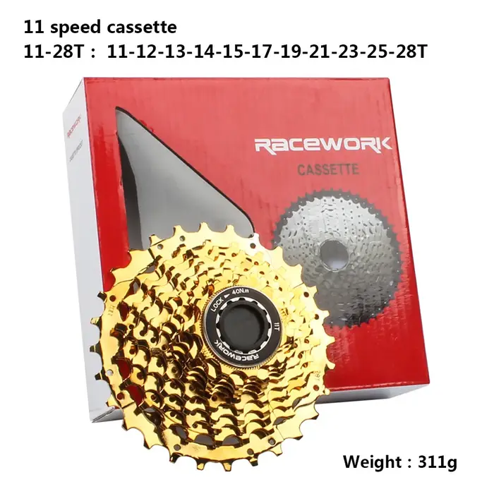 Cassette de vélo de route RACEWORK 11/12 vitesses 11-28T 11-32T 11-34T K7 Roue libre