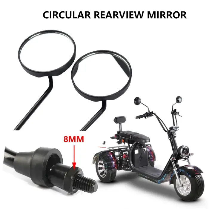 Scooter électrique moto vélo rétroviseur inverse 8mm
