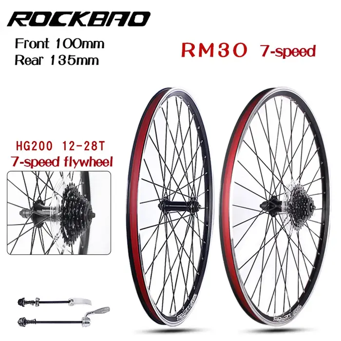 Jeu de roues de vélo de montagne ROCKBAO 20 pouces