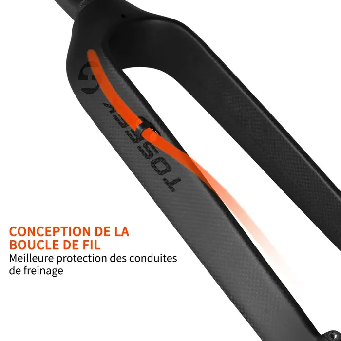 Fourche de vélo toseek MTb full Carbon Fiber 26 / 27.5 / 29