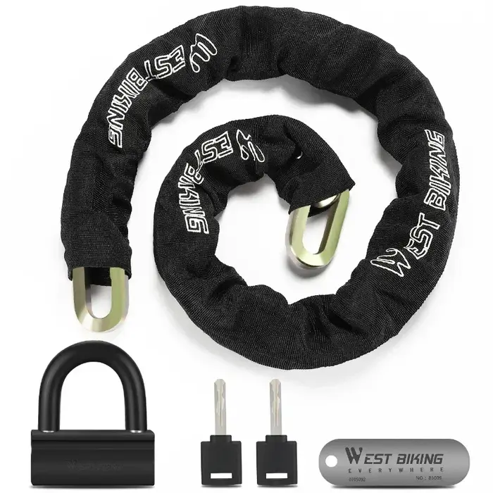 WEST BIKING-Serrure de vélo antivol rapide avec cadenas, serrure de moto E-Scooter, deux codes, haut