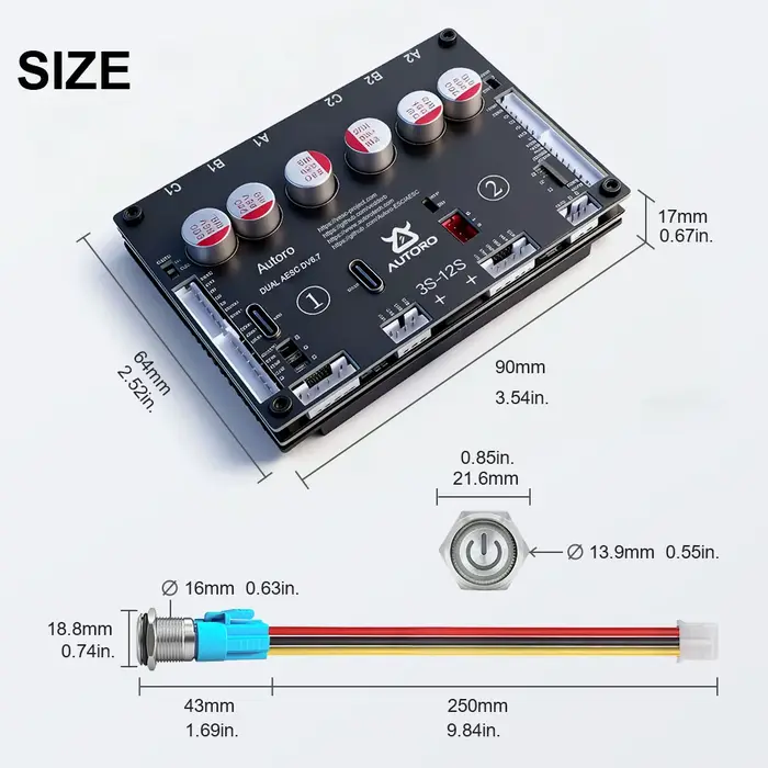 Contrôleur de vitesse double moteur Autoro Dual V6 ESC BLDC FOC 12S 100A sans étincelles VESC 6 pour skateboard