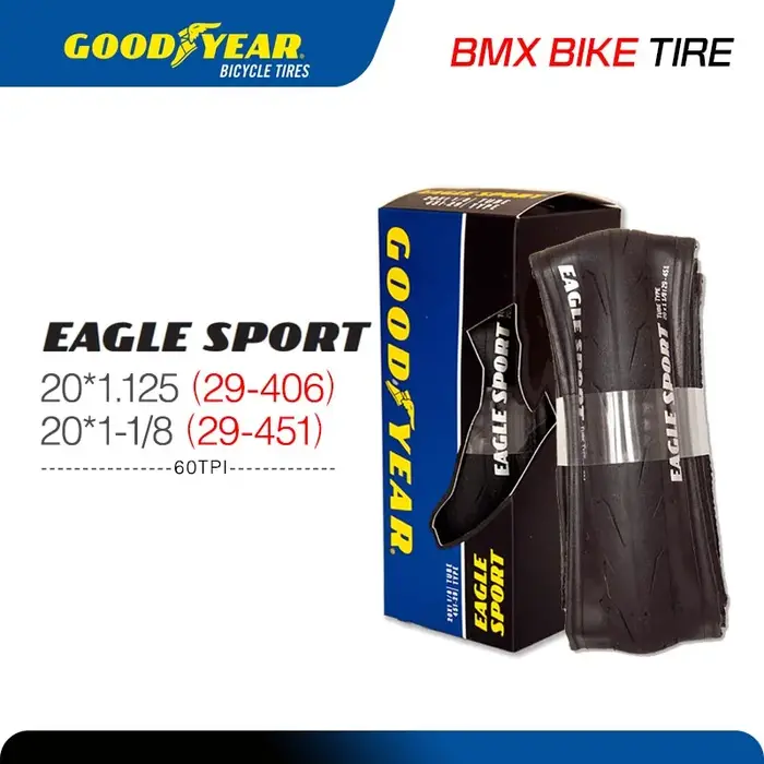 Pneu de vélo Goodyear Eagle Sport Small Tire 20x1-1/8 29-451, pneus de vélo de route, pneus de vélo BMX ultralégers, pneu 20er 95 PSI