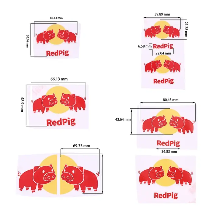 Autocollants décoratifs cochon rouge imperméables pour tube de tête de vélo moto électrique et casque personnalisable en plusieurs couleurs