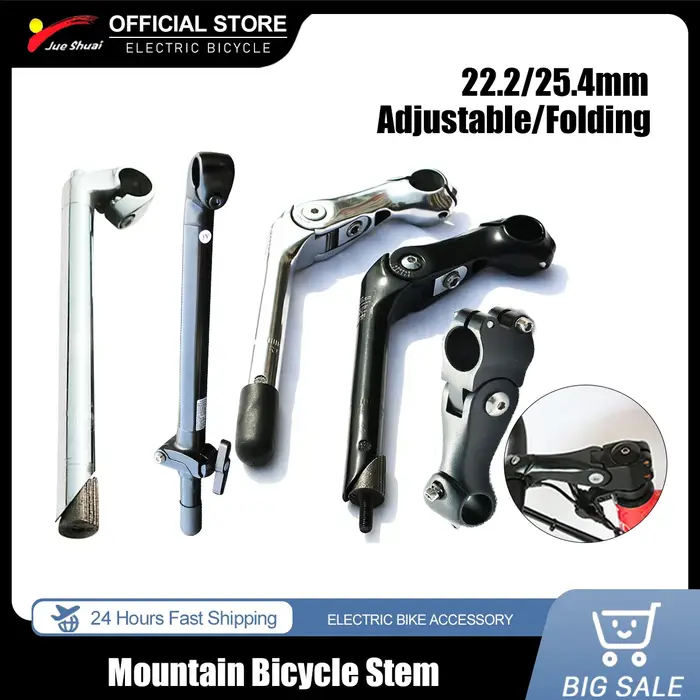 Tige de vélo 22,2 mm 25,4 mm réglable, pliable, pour VTT, en alliage d'aluminium, pour vélo de ville, pièces et accessoires universels pour vélo