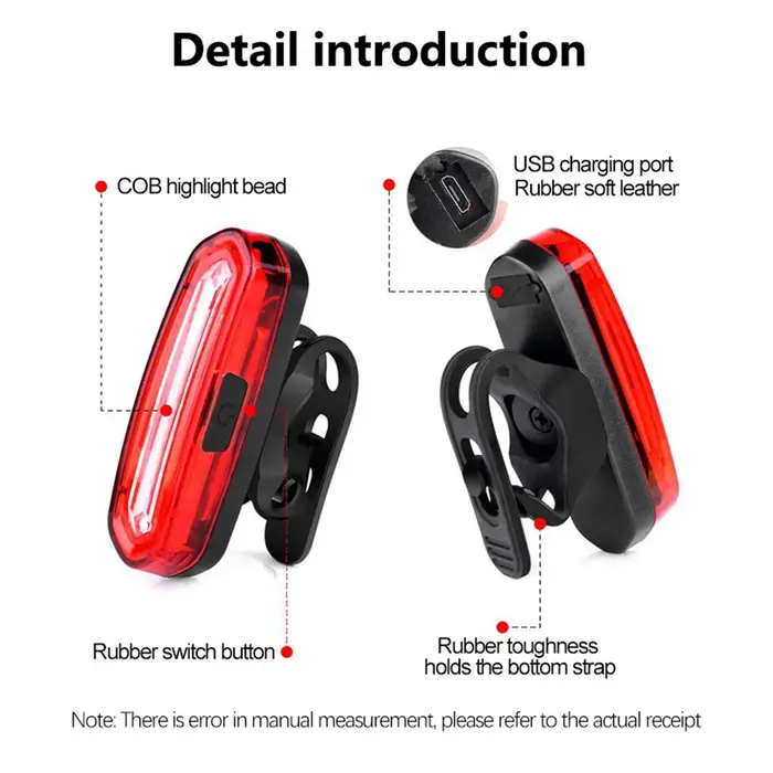 Feu arrière de vélo rouge pour vtt