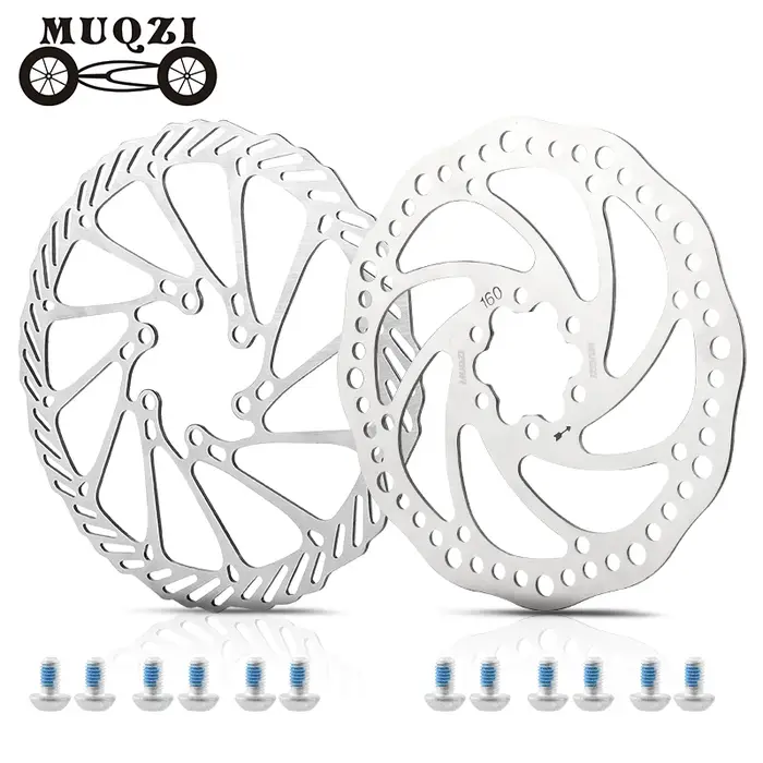MUQZI 140mm 160mm 180mm Rotor de frein à disque montagne route vtt vélo avec 6 boulons Rotor de frein à disque