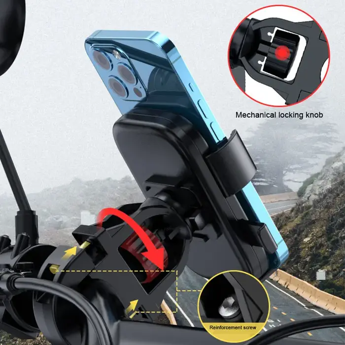 Support de téléphone anti-ald pour vélo