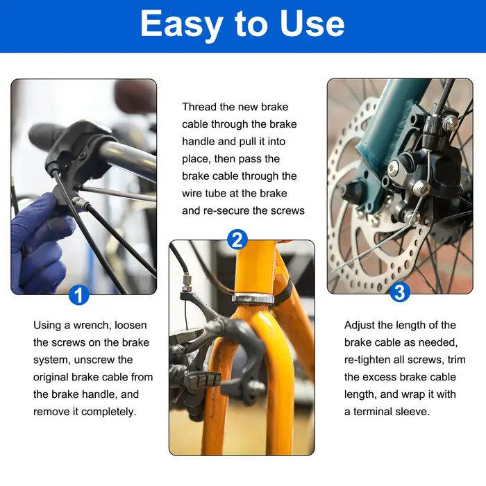Kit de câbles de frein et de changement de vitesse de vélo de 2m/2.5m