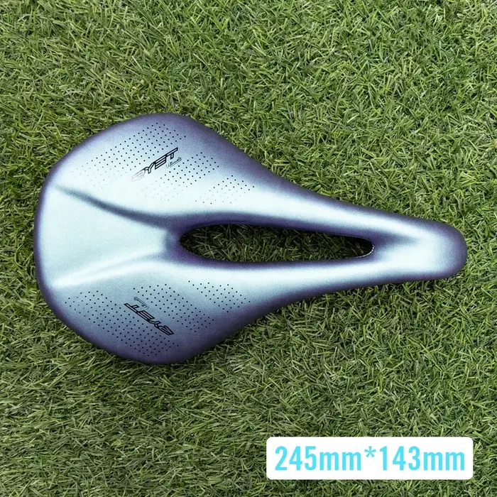 Selle de vélo de route en carbone T1000 ultra légère 134g avec rails ovales 7x9mm et coussin en cuir PU pour cyclisme de compétition
