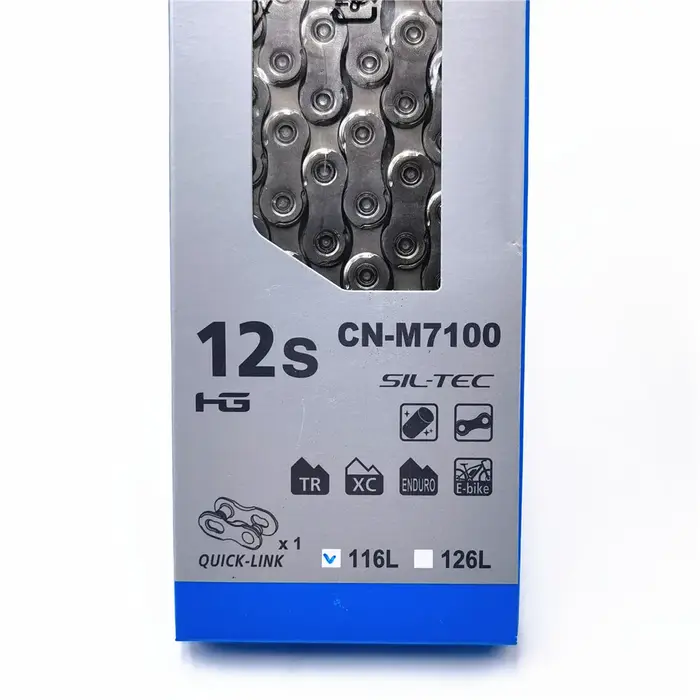Chaîne de vélo Shimano 12 vitesses 12s avec lien rapide CN-M6100/M7100/M8100/M9100 116L/126L/138L