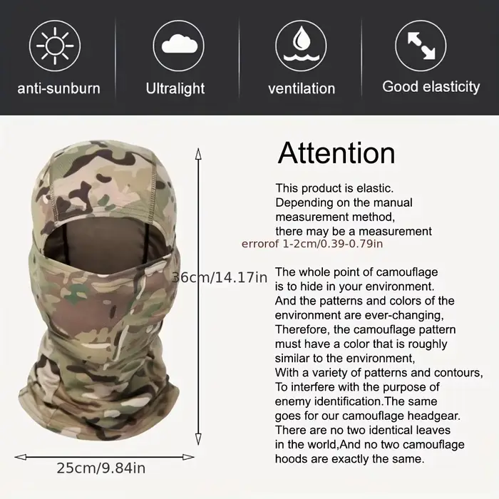 Cagoule tactique coupe-vent pour vélo