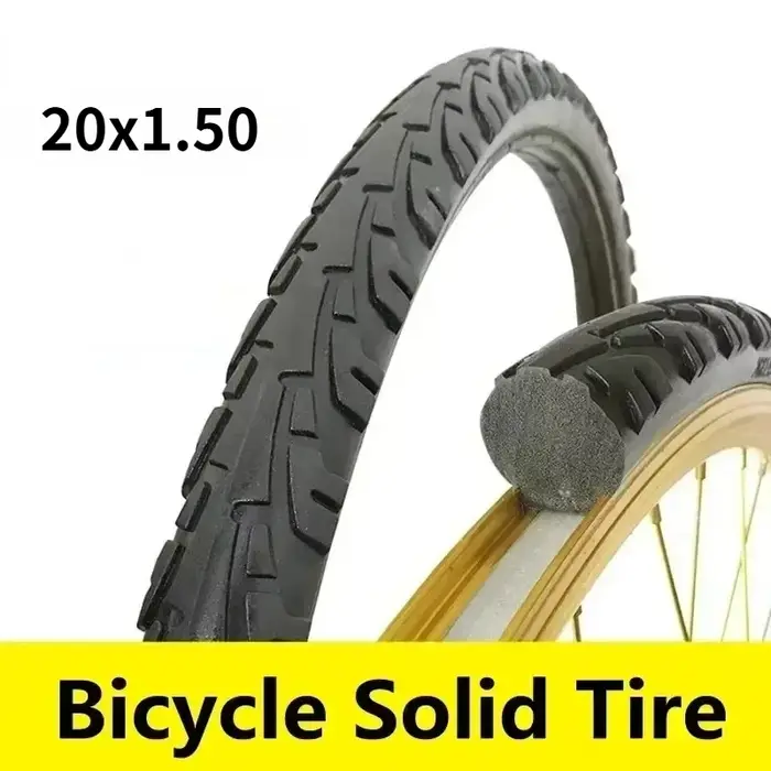 Pneus de vélo sans air, pneus solides pour vélo 20/24/26 pouces x 1.50/1.95/1 3/8, pneus solides ant