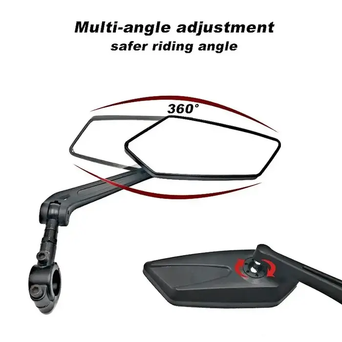 Rétroviseur de vélo : Miroir réglable pour guidon gauche/droite