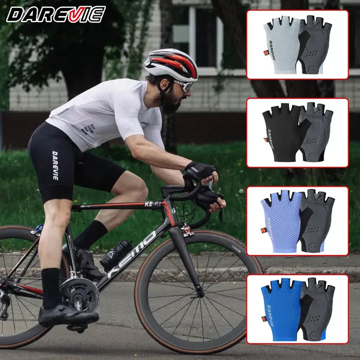 Gants de cyclisme pour hommes DAREVIE, Italie, ELASTIC INTERFACE TEAM PALM 80 KG/m³, gants de cyclisme avec rembourrage, antidérapants, antichocs, gants de sport