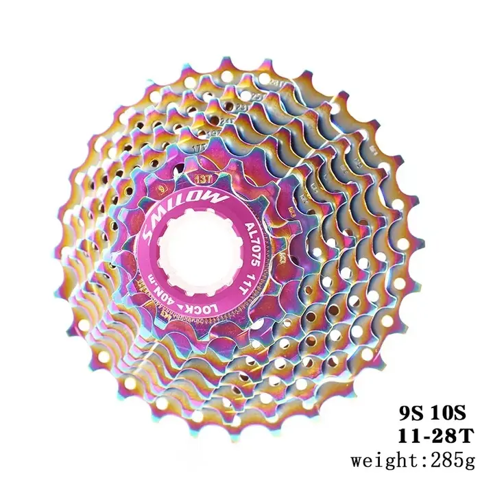 Vélo de route 9 10 vitesses 11-28T Cassette arc-en-ciel CNC