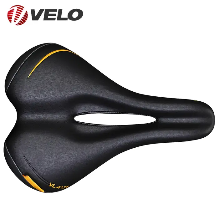 Selle de vélo pour femme VELO VL-4126 en cuir et PU respirant confortable pour VTT et vélo de route avec 6 coloris