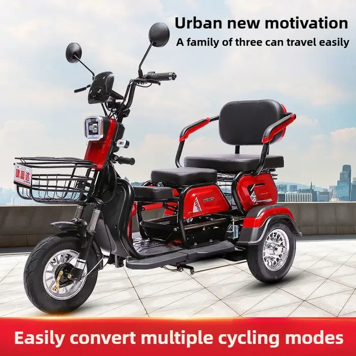 Adulte ménage personnes âgées handicapées mobilité Scooter 1200W Extra Large moteur 72V45AH135km Extra-longue durée de vie de la batterie Tricycle électrique