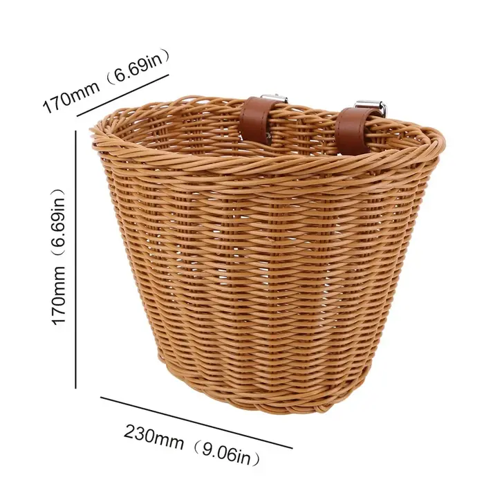 Mir de vélo en rotin tissé à la main