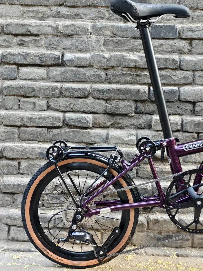 CRANSTON R9 violet 16 pouces 9 vitesses c-brake Portable 4130 CRMO Tri Fold cadre 349 roue rétro vélo pliant M /S guidon