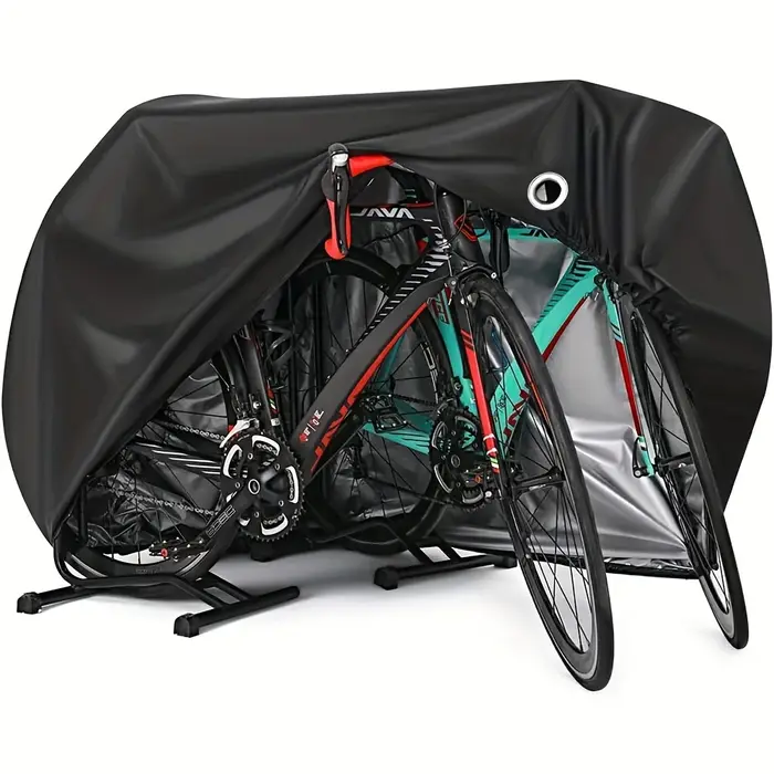 Housse de vélo pour 2 vélos, imperméable, pour l'extérieur, pluie, soleil, UV, poussière, coupe-vent