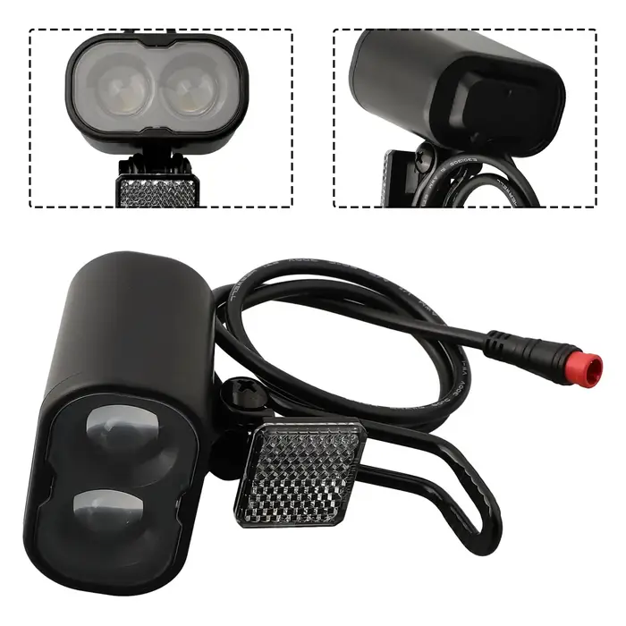 Phare de vélo avec batterie au Lithium 12-48V, 2 broches, éclairage de vélo, étanche, accessoires de