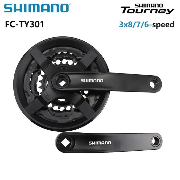 SHIMANO TOURNEY TY FC TY301 pédalier de VTT 42-34-24T 170MM 3X8/7/6 vitesses pièces de vélo de roue à chaîne