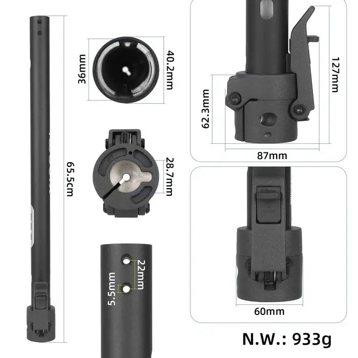 Poteau avant pliable pour trottinette électrique Xiaomi 5 Pro – Accessoire de remplacement de la bas