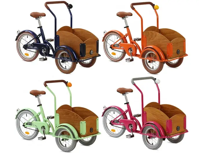 Vélo cargo avec cadre en acier pour enfants, pédales de boîte avant, 16 po, offre spéciale