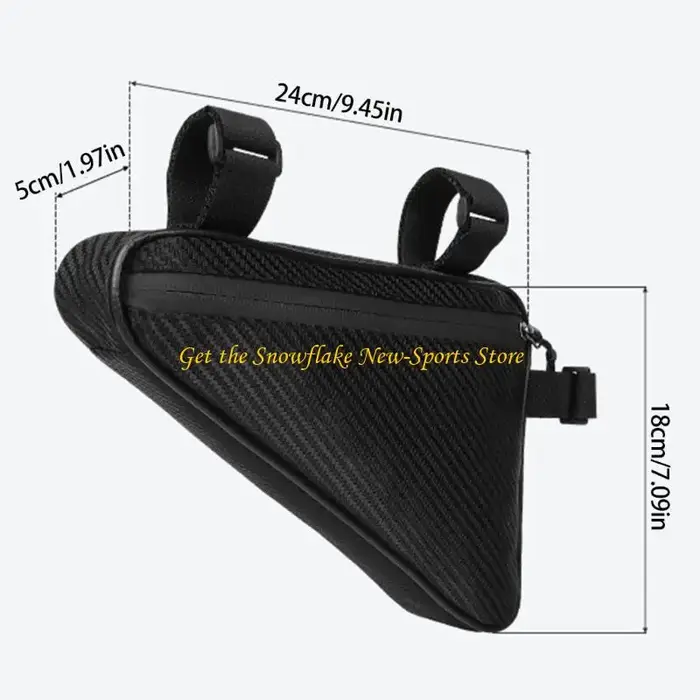 Pochette triangulaire de rangement pour tube supérieur de vélo en polyester blanc étanche et robuste pour navetteurs et sportifs