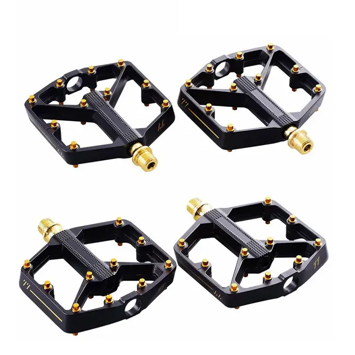 Pédales de vélo dorées en aluminium Perrin, légères, large Surface, antidérapantes, pour course de v