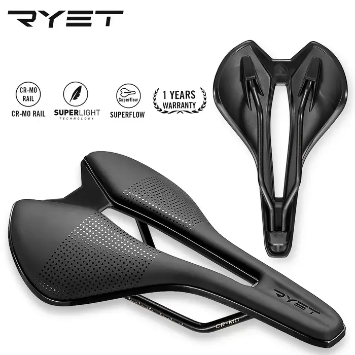 Selle de vélo RYET ultralégère en cuir pour route et VTT