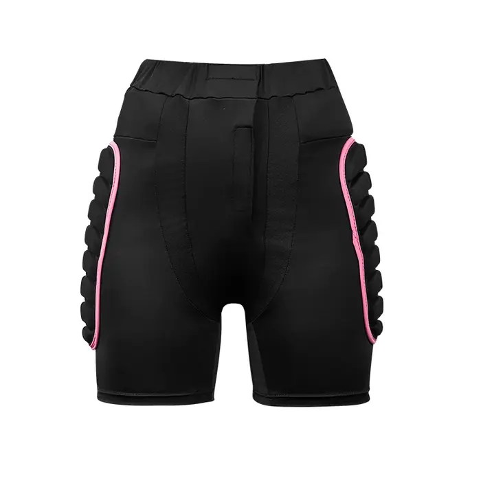 Short de sport de vélo pour femme rose avec protection rembourrée des hanches pour skate ski et patinage en coton polyester