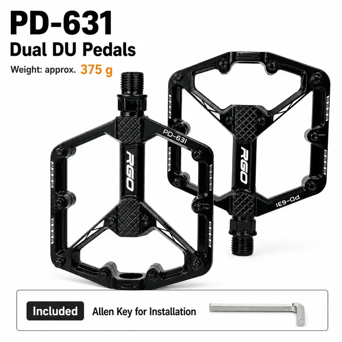 Pédales de vélo RGO ultralégères à 3 roulements antidérapants, en aluminium usiné CNC, pour vélos de