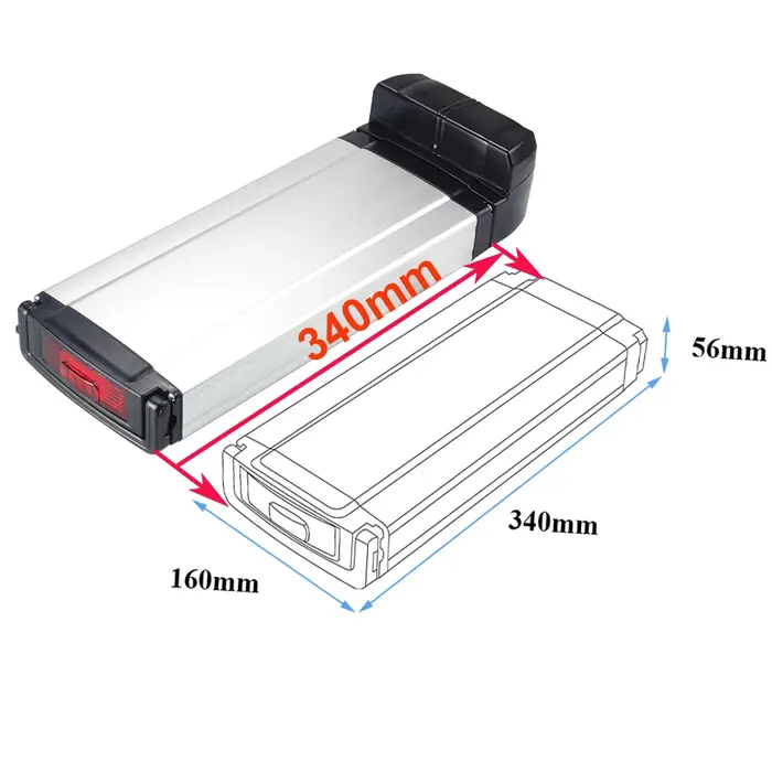 Boîtier de batterie arrière pour vélo 24V 36V, 35, 40 ou 50 cellules, coque vide uniquement, pour vé