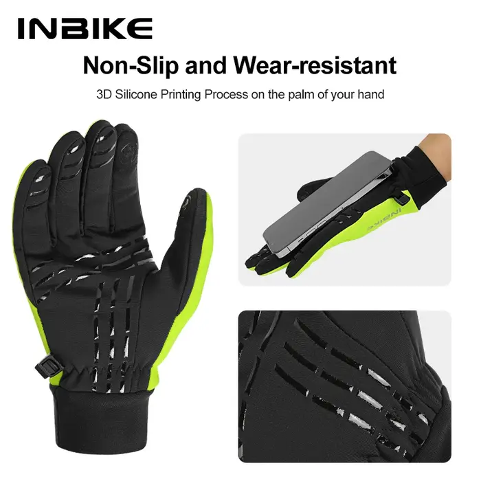 INBIKE hiver gants de cyclisme pour hommes femmes chaud polaire gant de vélo pour l'équitation