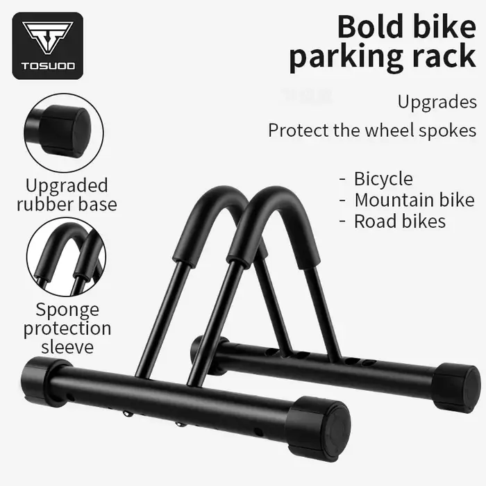 Support de stationnement vertical TOSUOD pour vélos, réglable, antidérapant, en acier à haute teneur en carbone, accessoires de vélo