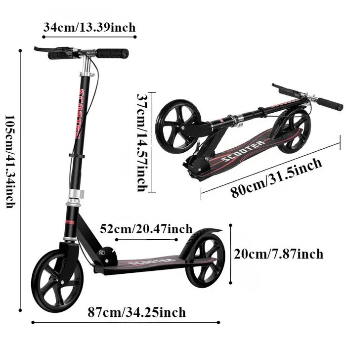 Trottinette Portable Pliable avec Guidon Réglable pour Enfant