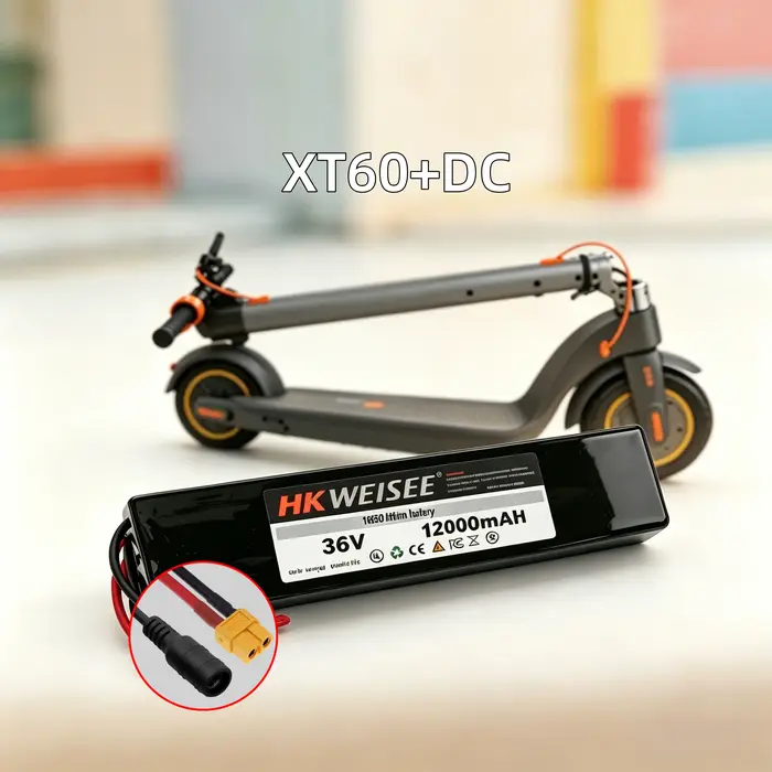 Batterie au lithium pour trottinette électrique, 36V, 12000mAh, rechargeable, haute capacité, avec BMS, pour moteurs de 250W à 500W