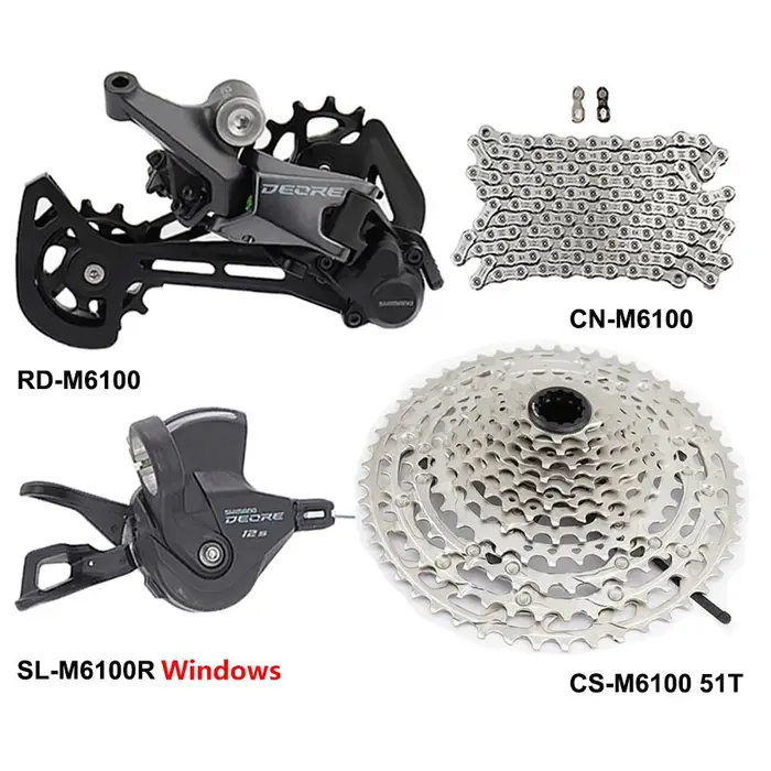 SHIMANO DEORE M6100 groupe 12s vtt VTT 12v levier de changement de vitesse dérailleur arrière 10-51T