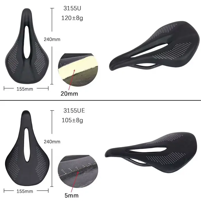 Elitaone-Selle de vélo de route en carbone nu